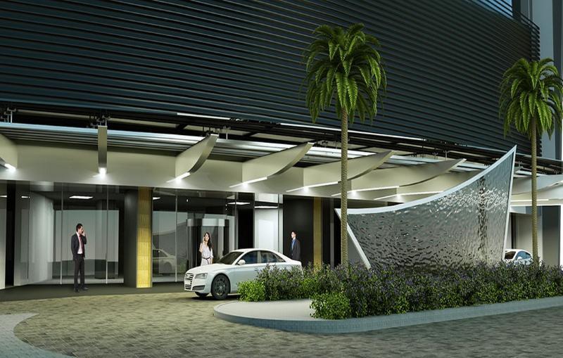 Hotel Las Americas Golden Tower Panama Exteriér fotografie The entrance of the hotel