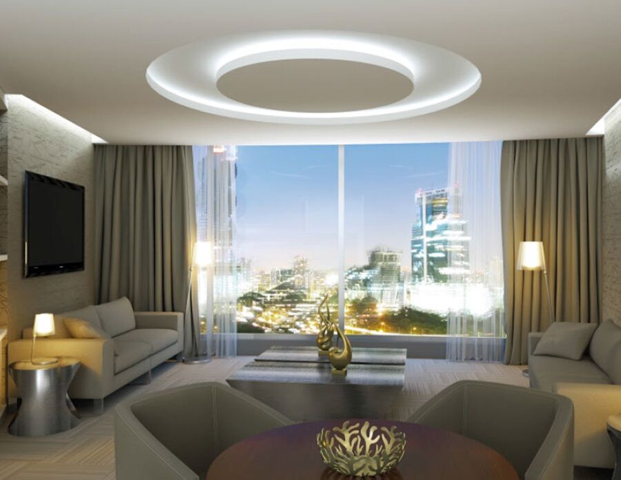 Hotel Las Americas Golden Tower Panama Exteriér fotografie A living room with a view of the city